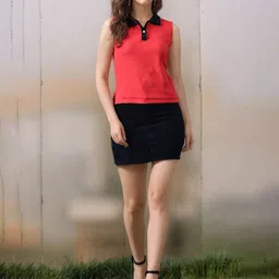 DressBerry Women Colourblocked Textured Shirt Collar Top-image-71