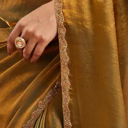 LOROFY Beads and Stones Mysore Silk Saree image 4