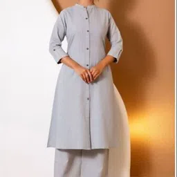 PPAPITA Women Regular Pure Cotton Kurta with Palazzos-picture-32