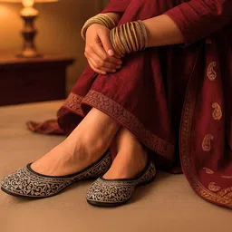Anouk Women Embellished Mojaris with Embroidered Flats-image-84