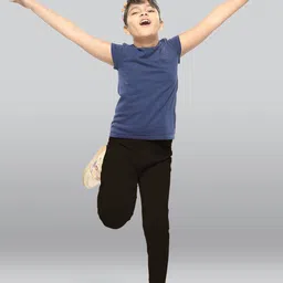 LYRA Girls Pack Of 2 Cotton Ankle-Length Leggings image 3