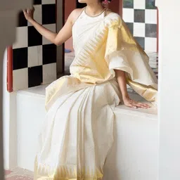 CANIZZARO Striped Woven Design Zari Banarasi Saree image 3