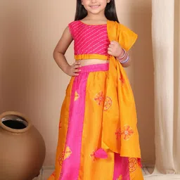 NEUDIS Girls Printed Ready to Wear Lehenga & Blouse With Dupatta-picture-36