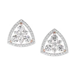 Sparkles Lab Grown Diamond 0.77 Carat Round Triangle Halo Stud Earrings for Women-picture-26