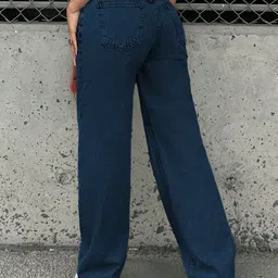 DressBerry Women Comfort Straight Fit High-Rise Light Fade Acid Wash Stretchable Jeans image 2