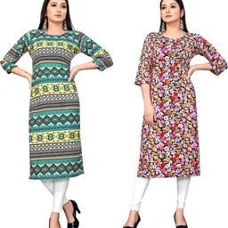 MANTRA DESIGNER Women Pack Of 2 Multicoloured Crepe Kurtas-picture-24