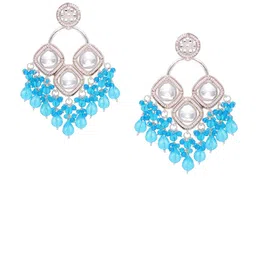 MEIRA JEWELLERY Artificial Stones Studded & Beaded Contemporary Drop Earrings image 3