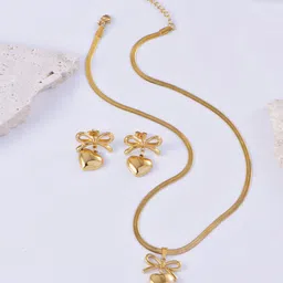 Designs & You Stainless Steel Gold-Plated Jewellery Set-picture-19