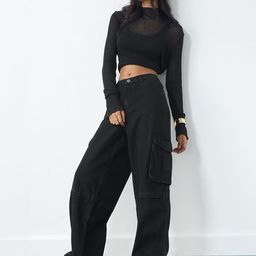 The Souled Store Women Pure Cotton Denim Opal Black Mid-Rise Baggy Fit Stretchable Jeans-picture-13