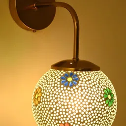 Somil Gold Plated Multicolored Glass Elegant & Stylish Decor Modern Interiors Wall Lamps-image-87