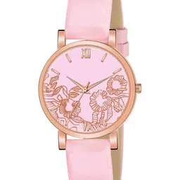 VIRAKTI Women Round Dial & Leather Bracelet Style Straps Analogue Watch E-03-LITE PINK-25-picture-31
