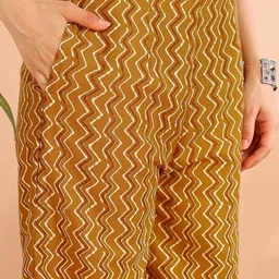 SZN Women Printed Regular Kurta with Trousers & With Dupatta image 4