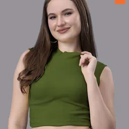 Friskers Women Pack of 2 Cotton High Neck Sleeveless Crop Top-picture-26