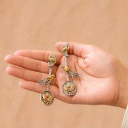 Dulcett Silver Plated Bird Shaped Drop Earrings image 2