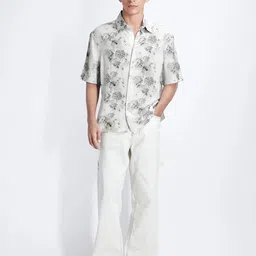 RARE RABBIT Men Comfort Fit Abstract Printed Spread Collar Cotton Casual Shirt-picture-24