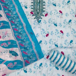 MANVAA Embellished Unstitched Dress Material image 3