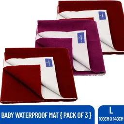 weewish Waterproof - Cotton, Fleece Dry Sheet - Reusable & Washable- (LARGE) - Pack of 3 image 1