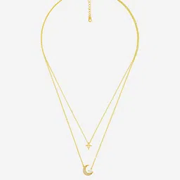 Kushal's Fashion Jewellery Gold-Plated Zircon Stone Studded Layered Necklace image 3