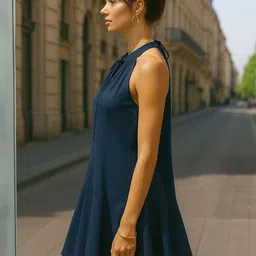 don't be basic Halter Neck Fit & Flare Mini Dress image 2