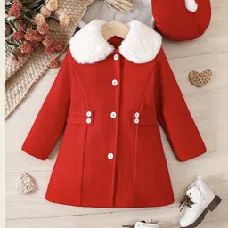 YK Girls Spread Collar Solid Tailored Jacket-image-48