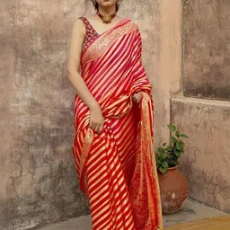 Mitera Woven Design Zari Silk Blend Banarasi Saree image 2