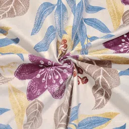 KLOTTHE Multicoloured Floral 300 TC Single Bedsheet with 1 Pillow Covers image 2