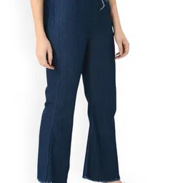 Ira Collections Women Comfort Boyfriend Fit Mid-Rise Stretchable Jeans-image-48