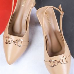 TRASE Women Beige Solid Synthetic Leather Block Heels-picture-19
