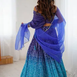 Ethnic Yard Embellished Ready To Wear Silk Lehenga & Blouse With Dupatta image 4