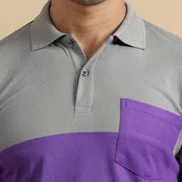 ECOLINE Clothing Men Antimicrobial Colourblocked Polo Collar T-shirt image 2