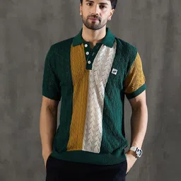 FUGAZEE Men Self Design Polo Collar T-shirt-picture-33
