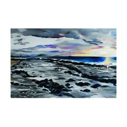 Inephos Blue And White Printed Canvas Wall Art-picture-10