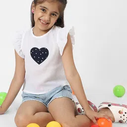 Nauti Nati Flutter Sleeve Applique Crepe Top image 3