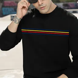 Moda Rapido Men Striped Pullover Sweatshirt image 2