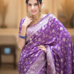 BerMondsey Woven Design Zari Silk Blend Banarasi Saree image 3