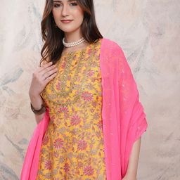 Vishudh Floral Printed Gotta Patti Kurta With Palazzos & Dupatta-picture-30