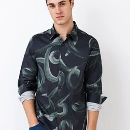 SPYKAR Men Spread Collar Abstract Printed Cotton Casual Shirt-image-69