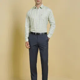 Allen Solly Men Slim Fit Spread Collar Tartan Checked Cotton Formal Shirt image 3