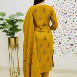 Moda Rapido Women Ethnic Motifs Printed Kurta with Trousers & Dupatta image 4