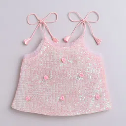 MANY FROCKS & Girls Solid Embroidered Top with Palazzo image 3