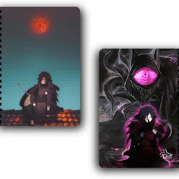 goku ki dukan Naruto Madara Notebook | Free Naruto Stickers | Premium 100GSM Offwhite Paper | A5 Diary unruled 150 Pages image 1