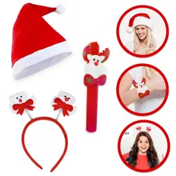 CraftVatika 3-Pcs Red & White Christmas Party Accessory image 5