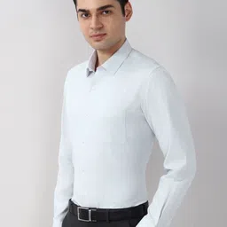 Peter England Men Slim Fit Textured Spread Collar Formal Shirt image 2