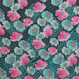 Moda Rapido Floral Printed Zari Saree With Unstitched Blouse Piece image 5