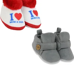 NESKA MODA Grey Cotton Booties image 1