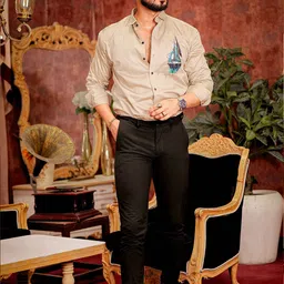 Foomer Men Standard Opaque Casual Shirt image 5