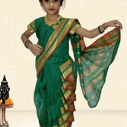 Mom and Me Girls Art Silk Sarees-picture-26