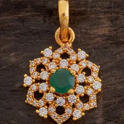 Kushal's Fashion Jewellery 92.5 Pure Silver Gold-Plated Floral Pendant-picture-16