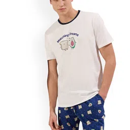 Trendyol Men Graphic Printed Pure Cotton Night suit-picture-10