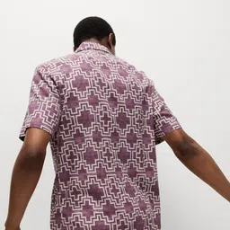 Marks & Spencer Men Geometric Printed Cuban Collar Casual Shirt image 4